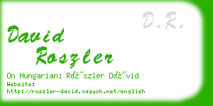 david roszler business card